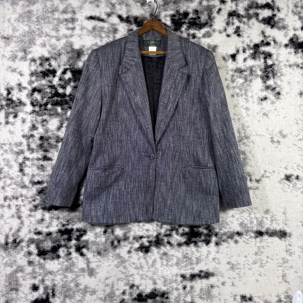 Orvis Wook Silk Blazer Womens Size 12 Woven Tweed Lined Old Money Country South
